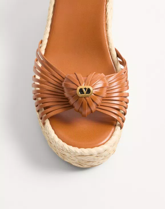 Valentino Royal Wedge Kidskin Sandal 100Mm - Image 3